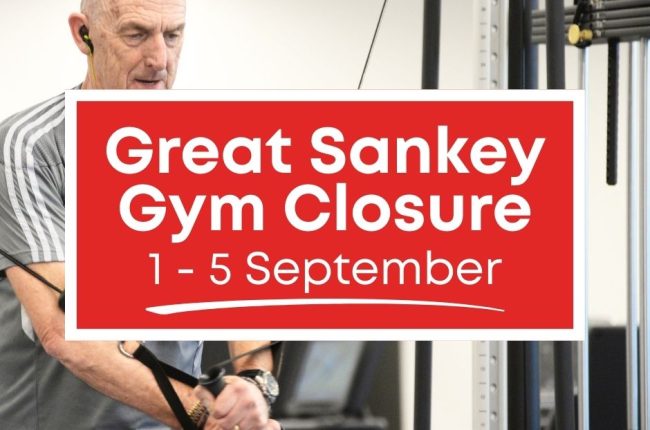 man working out in gym with text 'great sankey gym closure'
