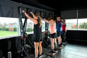 Members training on Ski Erg