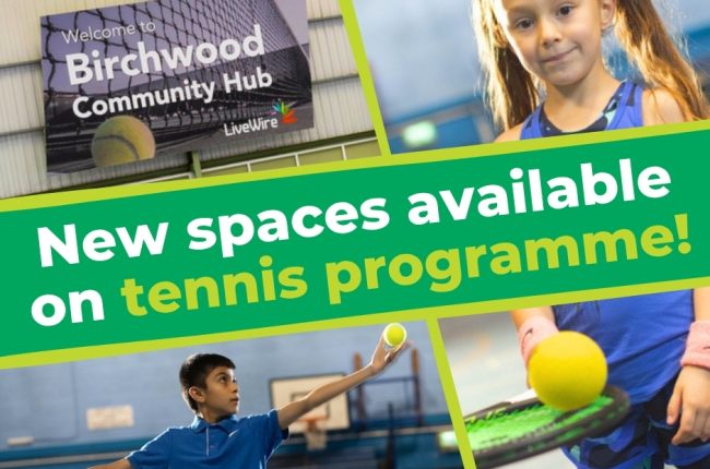 New tennis programme spaces available at Birchwood Community Hub